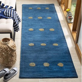 Safavieh Himalaya Collection HIM590M Handmade Premium Wool Runner, 2'3" x 8' , Blue