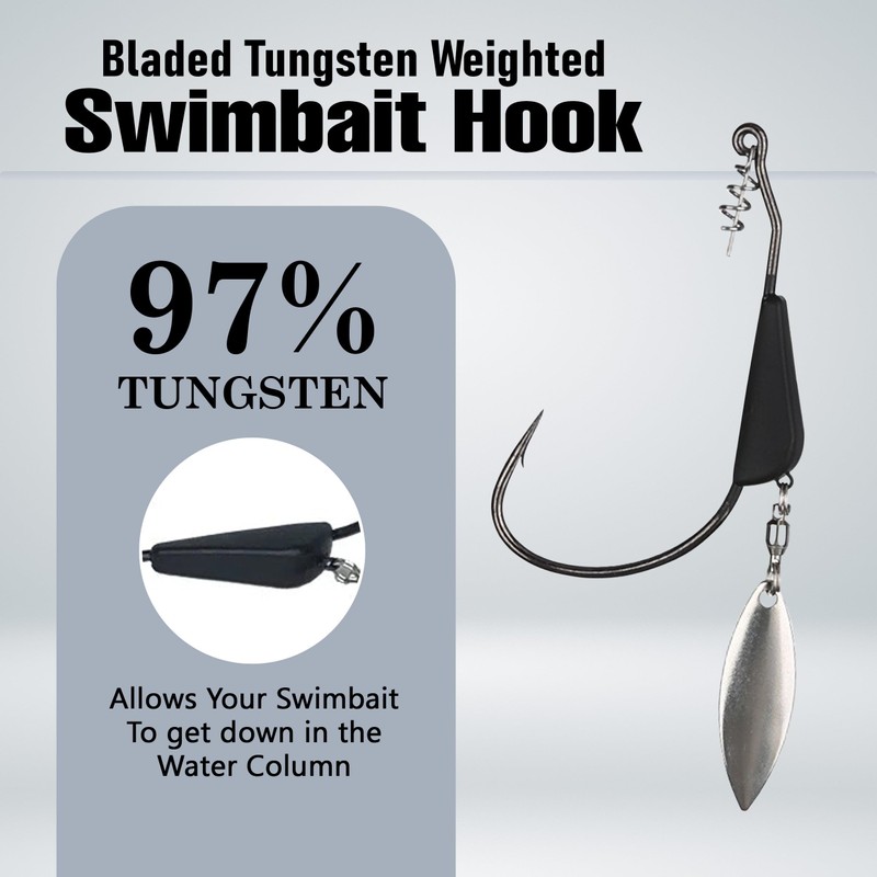 Reaction Tackle Bladed Swimbait Hooks - 1/8-5/0