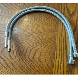 Unbranded RV Stainless Steel Hot/Cold Faucet Line threaded male 1/2” to threaded male 3/8”