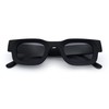 Small Thick Beveled Horn Rim Rectangle Plastic Mod Fashion Sunglasses