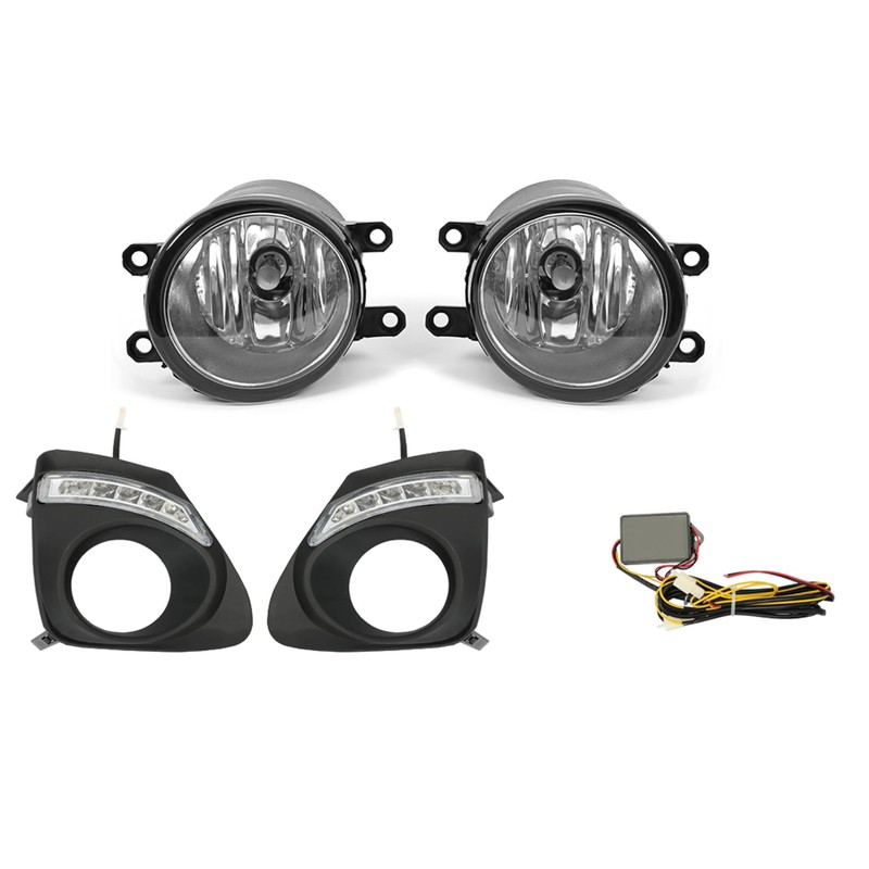 HECASA Front Fog Light W/Bezel Compatible with 2011-2013 Toyota Corolla