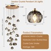 Yaskina 3-Light Prism Crystal Pendant Light, Modern Smoke Crystal Pendant
