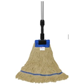 General 3, 6, 12 General Purpose White Cotton Looped End X-Large Mop Wide 5” Headband - 12 Mop Heads