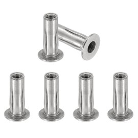 PATIKIL 6 Pcs Multi-Grip Rivet Nuts, M6 Pre-Bulbed Shank Flat Head Threaded Insert Nuts Carbon Steel Plus Nuts for Fastener