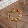 Generic 14k Yellow Gold Pink Zircon Tulip Pendant Necklace, Women's