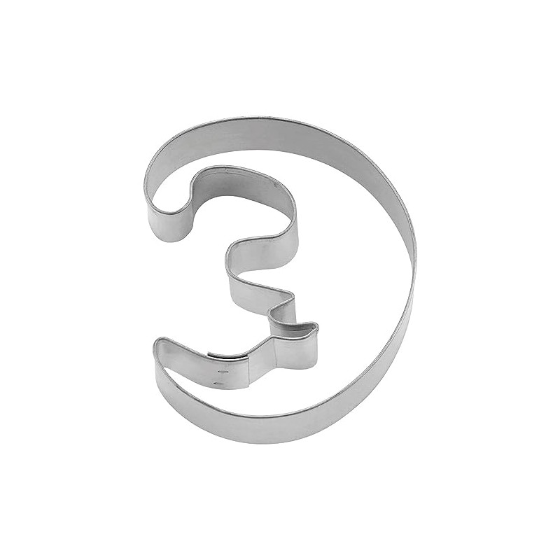 Staedter Moon Cookie Cutter, 5 cm with face, Tinplate, Silver