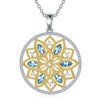 CTIEIP Sterling Silver 1/10cttw I2-I3 Clarity Diamonds Blue Topaz and
