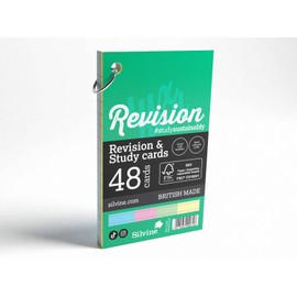 Luxpad Revision 3x5" Ringbound Flash Cards - Lined (48 Cards) Assorted Colours