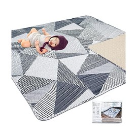 TANOSHII Baby Play Mat for 50"x50" Playpen, Machine Washable Kids Mat, Cotton,Foldable Crawling Mat for Floor,One-Piece Crawling Mat Non Slip Baby Mat for Floor,Portable Travel Large Play Mats