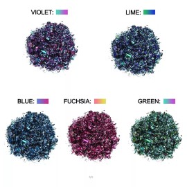 Let's Resin Chameleon Flakes 5 Colores Polvo Pigmento Resina