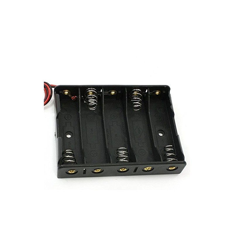 5-AA Slots Battery Spring Clip Holder Case Plastic Storage Box