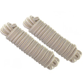 Boat Dock Lines Double Braided Marine-Grade White/Gold Nylon Dock Lines 2 Pack (5/8" X 25') - Ultimate Boat Mooring Lines with 13" Eyelet for Secure Outdoor & Marine Activities