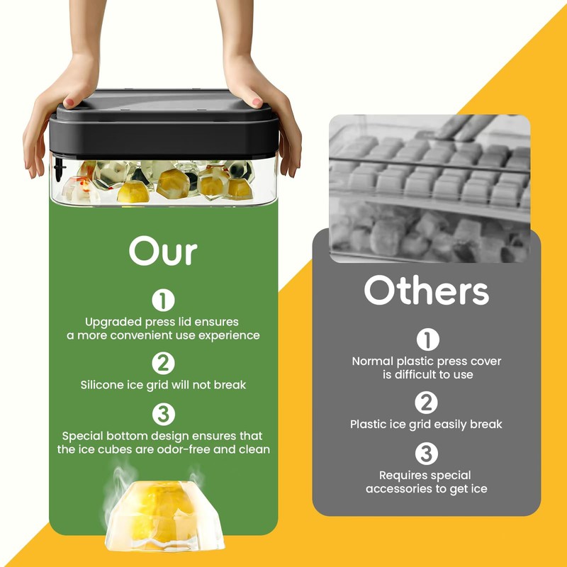 Samuelworld Ice Cube Tray with Lid and Bin – 2025