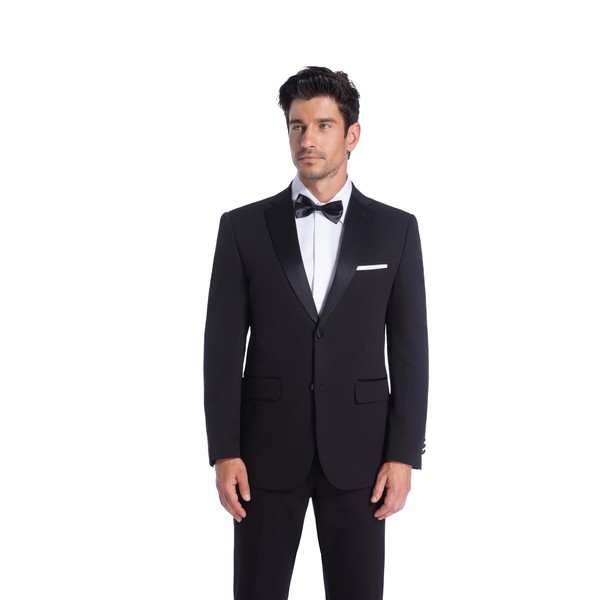 Geoffrey Beene Men's Black Tuxedo Jacket, Two-Button Closure, Notch Lapel,