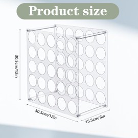 2-Pack 25 Holes Rack Vinyl Holder Acrylic Vinyl Roll Storage for Craft Room, Vinyl Organizer for up to 50 Vinyl Rolls