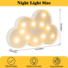 TEXIJUSO Night Light for Kids, Cloud LED Lamps for Boys and Girls Bedroom Desk Wall Decor, Kawaii Beside Nursery Nightlight, Cute Stuff Light Gifts for Breastfeeding Toddler Baby (Multi-Shape)