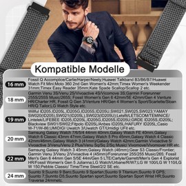 TumpCez Elastic Watch Straps, 16 mm, 18 mm, 20 mm, 22 mm, Quick Release Nylon Strap, Adjustable, Breathable Sports Bands, Replacement Strap for Men and Women.