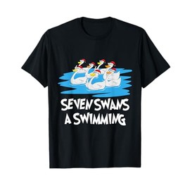 Seven Swans a Swimming 12 Days - Christmas Song Funny Gift T-Shirt