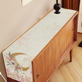 Boho Floral Table Runner, Watercolor Flower Moonlit Moon Seasonal Gothic Witch Mystical Pink Coffee Table Center Decor for Home Kitchen Dining Holiday Party Outdoor Table Decorations, 13"x36" Inch