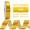 FAKILO 2.5cm x 100Yards Gold Laser Curling Ribbon, Waterproof Outdoor