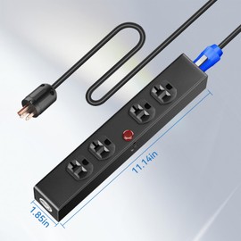 PowerCon Power Connector Box, 4 Edison Power, Suitable for DJ Equipment, Stage Lighting, and Sound Systems.Outlet for Indoor Use