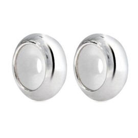 ABAOLA 2pcs Rose Gold Plating Rubber Charm Stopper Spacer Bead 925 Sterling Silver for European Bracelet (Silver)