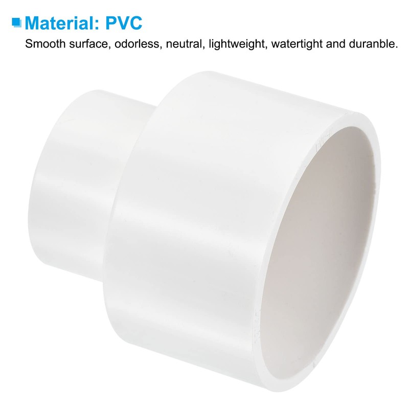 PATIKIL PVC Reducer Pipe Fitting 63mm to 40mm ID, Straight