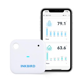 INKBIRD IBS-TH3 Wi-Fi Temperature Humidity Sensor, Indoor Thermometer and Hygrometer 2-in-1 Sensor with Temperature Alarms, Historical Graphs, 1 Year Data Cloud Storage, Ideal for Reptile Greenhouse