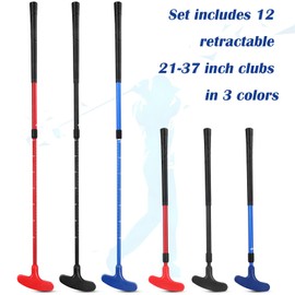 Liliful 12 Pack Golf Putters for Kids Two Way Mini Golf Putter Bulk Putter for Right or Left Handed Golfers Adjustable Length Golf Clubs Set for Men and Women(Black, Blue, Red)