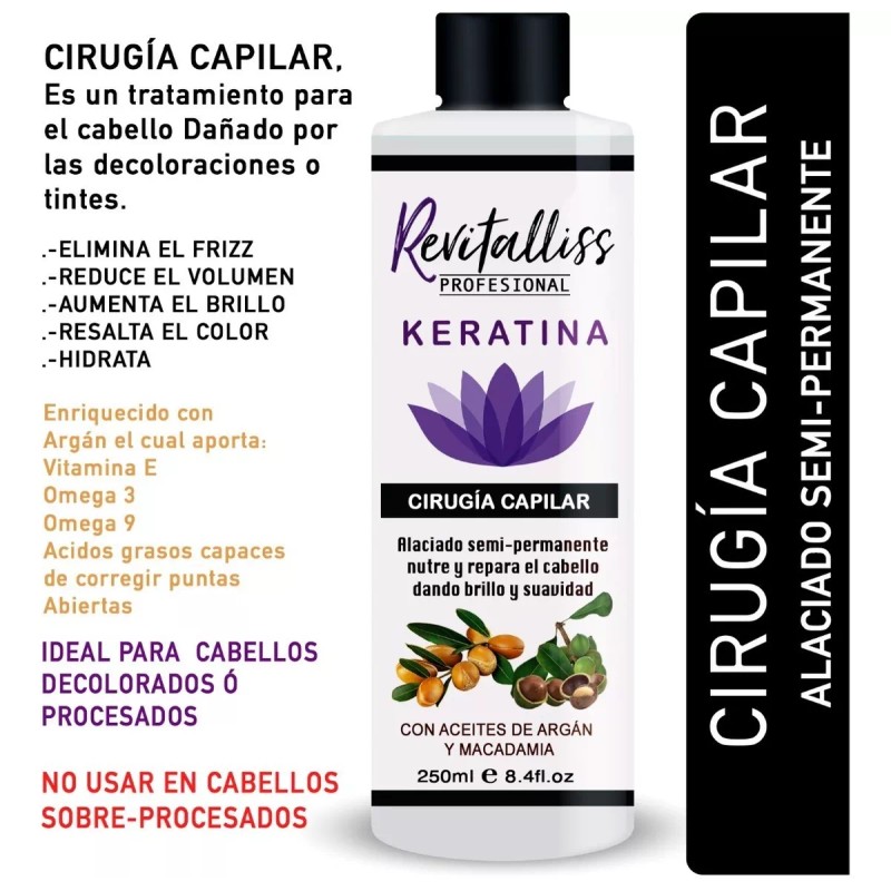 Revitalliss Keratina Cirugía Capilar Keratina Brasileña Alaciante 250ml