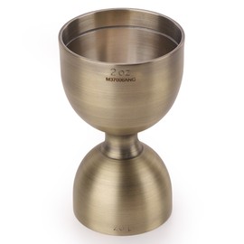 Barfly Heavy-Duty Straight Rim Bell Jigger, 1 oz x 2 oz, Antique Gold