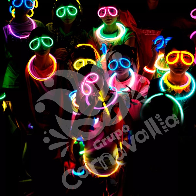 Grupo Carnavallia 100 Pulseras Neón Fosforescente Glow Stick Fiestas Eventos