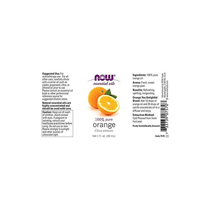 NOW 100% Pure Orange Essential Oil