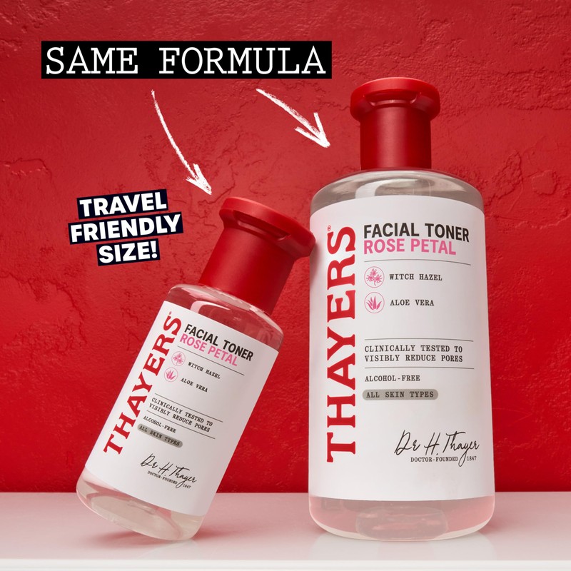 THAYERS Alcohol-Free Rose Petal Witch Hazel Facial Toner for Glowing