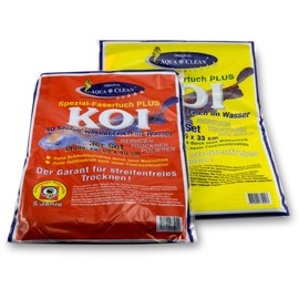 Aqua Clean Koi Microfibre Cloth, Special Fibre, Large and Small, Set of 6, for Cleaning, Drying, Polishing, 60 x 40 cm and 45 x 33 cm