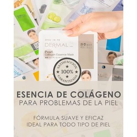 DERMAL Korea - Surtido de 24 Mascarillas faciales. Mascaras Coreanas en tela hidratante con Colágeno y Vitamina E - 24 PACK