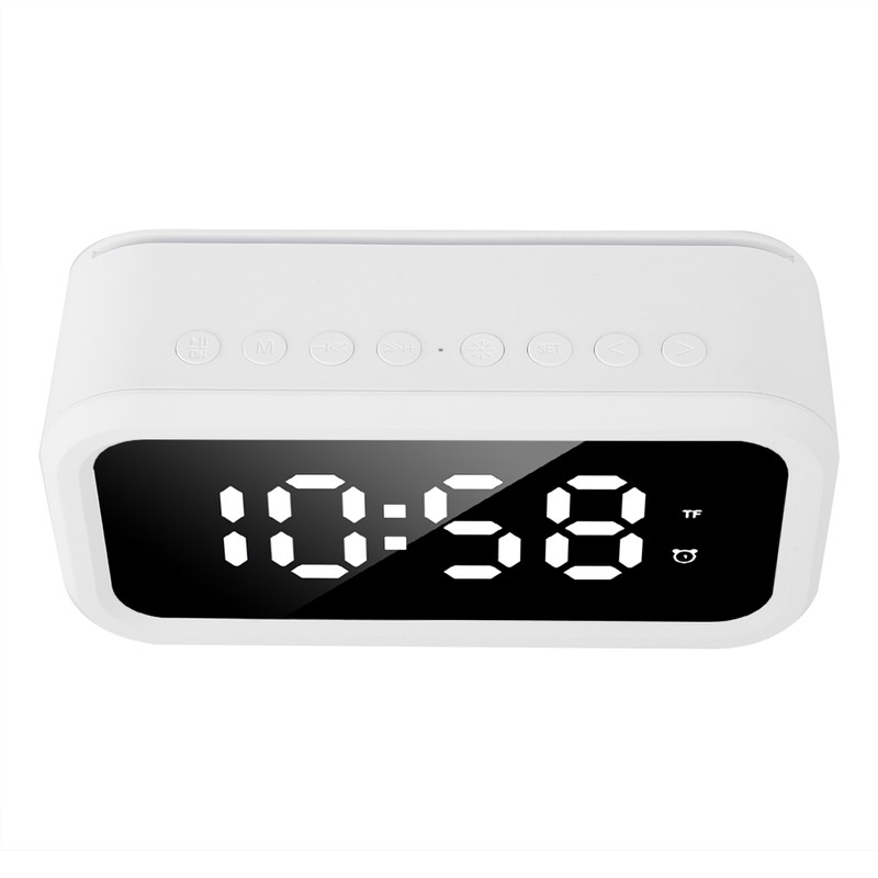 Multi Function Rechargeable Bluetooth Speaker Stereo Player LED Digital Alarm