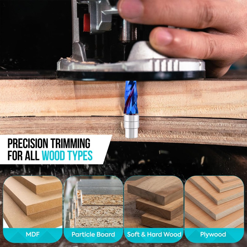 Up & Down Cut Compression Flush Trim Router Bit 1/4