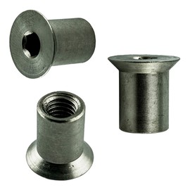M3 x 7 mm (Pack of 50) Sleeve Nuts with Countersunk Head and Hexagon Socket - Stainless Steel VA A1 V1A - Countersunk Nut Rustproof AGBERG