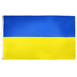 AZ FLAG - Ukraine Flag - 150x90 Cm - Light Polyester Ukrainian Banner with Two Brass Eyelets - Fade Resistant - Vivid Colors - 3' x 5' Feet - 3x5 Ft