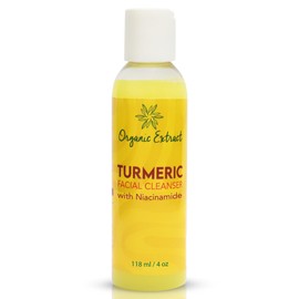ORGANIC EXTRACT Turmeric Facial Cleanser - 4 fl oz / 118 ml - Gentle Face Cleanser for Dull, Acne Prone Skin - Exfoliating, Daily Facial Cleanser for Age Spots, Sun Damage - with Niacinamide