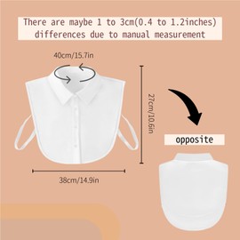 Lixdrem Women's White Fake Collar Shirts, Versatile Detachable Collar Blouse, Half Shirts Collar Dickey White Collar Peter Pan Faux Collar for Women & Girls