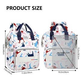 LEcylankEr Changing Backpack Large Capacity Changing Bag Backpack Oxford Fabric Baby Bag with Insulated Bag Baby Travel Bag for On the Go, White - multi-coloured, L