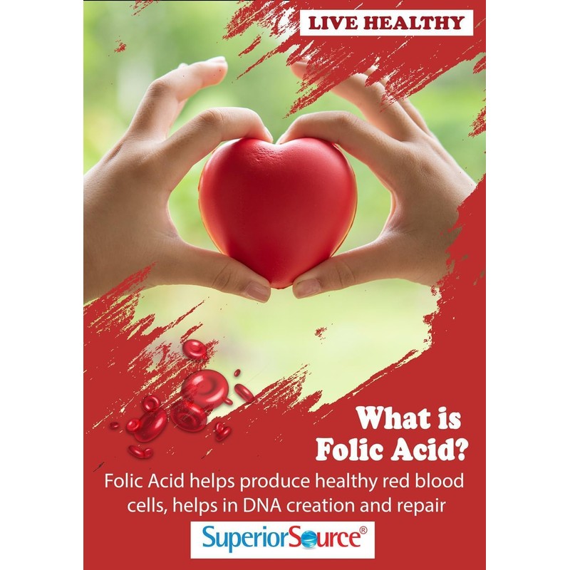 Superior Source Methyl Folate 1,000 mcg - Folate Supplement for
