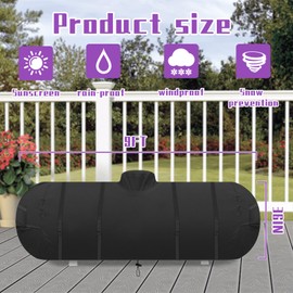 500 gallon propane shrubbery tank coverlarge propane tank cover for 500 gallon tank horizontal,600d Oxford Cloth,Waterproof Uv Resistant & Dustproof (black)