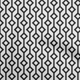 oneOone Rayon Black Fabric Geometric Dress Material Fabric Print Fabric by The Yard 56 Inch Wide