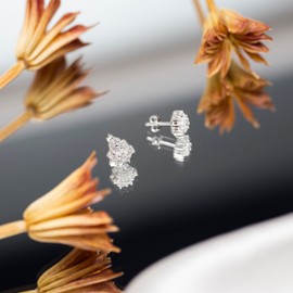 Tuscany Silver Women's Sterling Silver Cubic Zirconia Cluster Stud Earrings