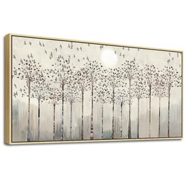 hyidecorart Natural Wood Framed Canvas Wall Art For Living Room Large Wall Decorations For Bedroom Room Office Wall Decor Abstract Scenery Wall Painting Prints Pictures Artwork Home Boho Wall Decor