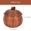 Cabilock Mini Rattan Storage Basket Pumpkin Shaped Round Rattan Boxes