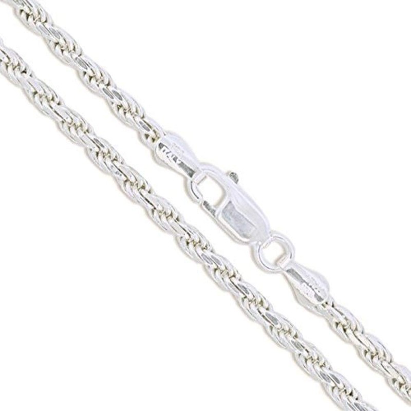 Italian Diamond Cut Rope Chain anklet 1.8MM Wide-Nickel Free Necklace